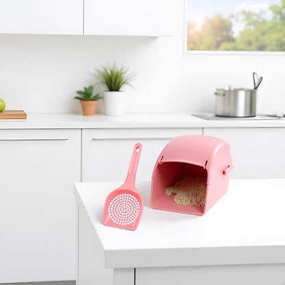 Pink Plastic Cat Litter Scoop Pet Care Sand Waste Scooper Shovel Hollow Cleaning Tool Pet Supplies Easy to Clean Cat Litter Scoops Litter and Housebreaking Pet Supplies8