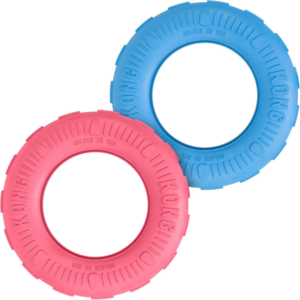 KONG Puppy Tires - Dog Chew Toy for Puppies - Stuffable Dog Toy for Treats & Snacks - Natural Rubber Chew Toy for Teething Puppy - for Small Puppies - Blue9