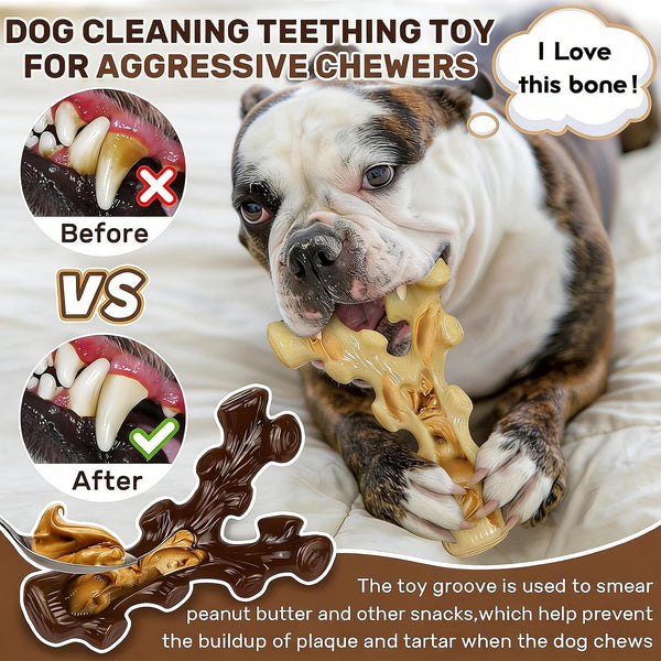 SIHRMIU 2 Pack Dog Chew Toys for Aggressive Chewers,Boredom and Stimulating Best Dog Toys for Medium/Large Breed,Tough Almost Indestructible Dog Bones for Teeth Cleaning and Training5