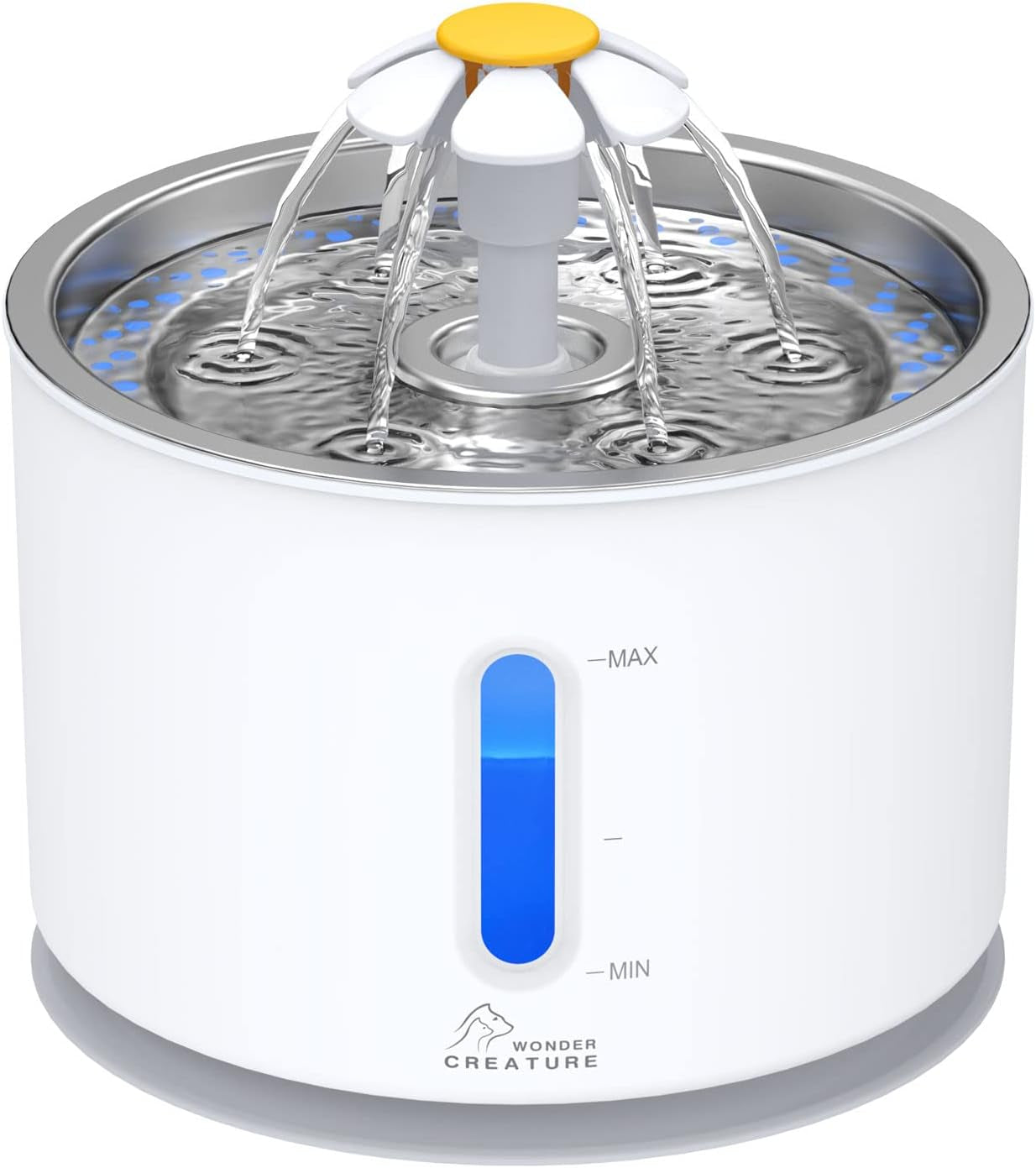 wonder-creature-cat-water-fountain-stainless-steel-lid-81oz-2-4l-quiet-pet-fountain-led-water-level-window-multi-layer-filter-dishwasher-safe-stainless-steel-lid-for-cats-and-dogs
