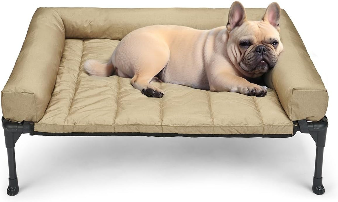 veehoo-outdoor-elevated-dog-bed-with-waterproof-bolster-cushion-cooling-raised-dog-bed-with-removable-washable-mat-topper-breathable-mesh-dog-couch-cot-for-indoor-outdoor-42-large-black