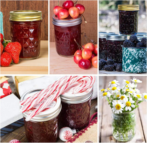 Mason Jars 8 Oz, 24 Pack Small Canning Jars 8Oz Half Pint Glass Jars | Small Mason Jars with Regular Lids and Bands, Ideal for Jelly Jam Honey Wedding Favors Shower Favors Food7