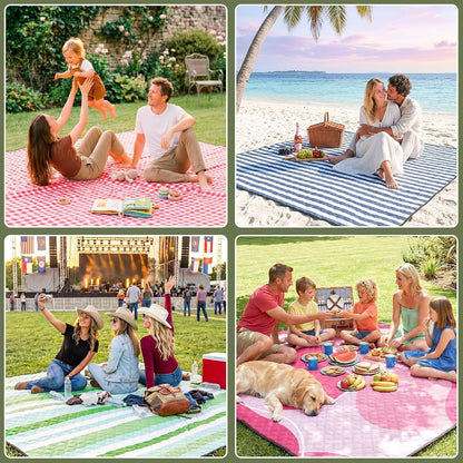 Waterproof Picnic Blanket Beach Outdoor Camping Mat Rug Extra Large Foldable Cute Big Travel Essential Accessories Gift Park Patio Lawn Garden Grass Play Music Festival Concert Must Have7