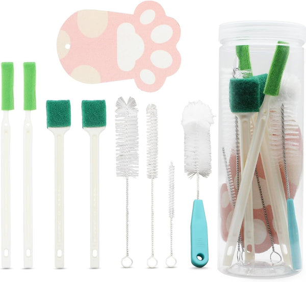 9PCS Pet Water Fountain Cleaning Kit with Compressed Sponge and Storage Box | Dog and Cat Water Fountain Brushes Fit Most Pet Water Dispensers,Pet Drinking Dispenser Cleaning Kit Cleaning Brush1