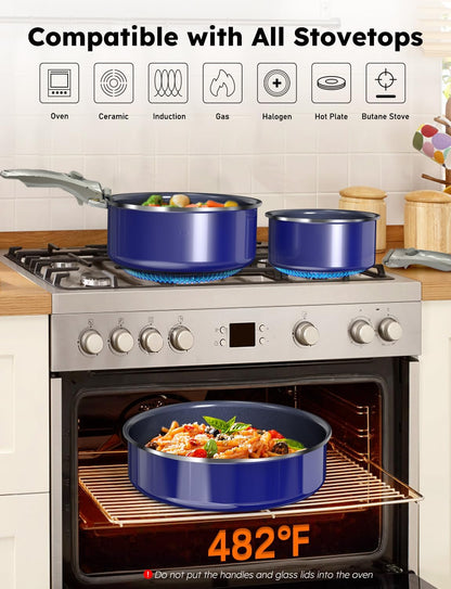 Pro  12PC Nonstick Pots and Pans Set&Hybrid 3-Ply Stainless Steel Skillet, High Heat Sear&Fry, 2-Layer Ceramic Induction Cookware, 9H Scratch-Resistant&Anti-Warp,Pfas Free,All Cooktop/Dishwasher7