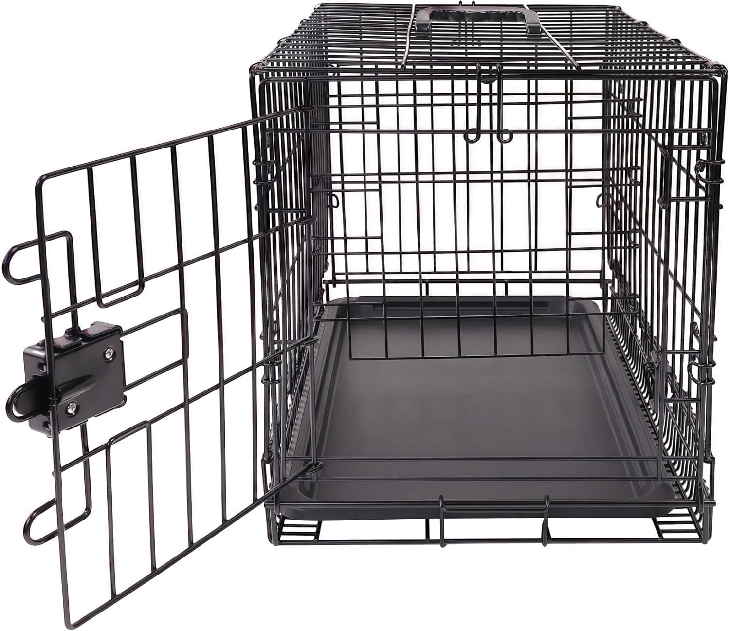 amazon-basics-portable-foldable-metal-wire-dog-crate-with-removable-tray-single-door-divider-panel-quick-setup-30-x-19-x-21-in-black