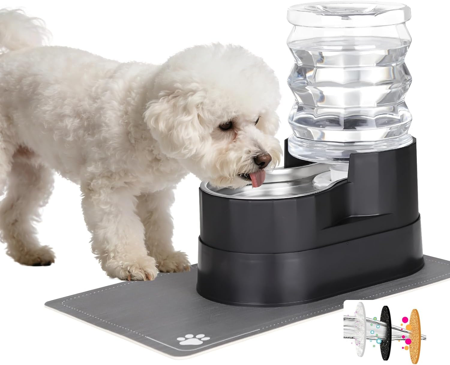rizzari-8l-gravity-dog-water-dispenser-stainless-steel-bowl-anti-splash-wide-mouth-easy-cleaning-dishwasher-safe-no-electricity-needed-filtered-fresh-water-multi-pet-homes