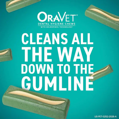ORAVET Dental Chews for Dogs, Oral Care and Hygiene Chews (Medium Dogs, 25-50 Lbs.) Purple Pouch, 30 Count | Vohc-Accepted Dual-Action Chew Reduces Plaque & Tartar, Freshens Breath Barrier Vet-Recommended Purple Pack2