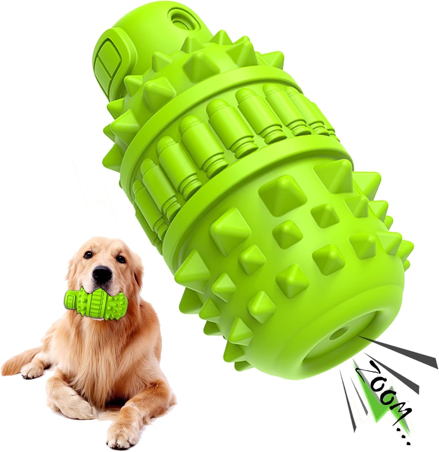 piffzedo-dog-toys-for-aggressive-chewers-interactive-natural-rubber-chew-squeaky-toy-for-large-medium-breed-dog-toothbrush-tough-durable-green-large