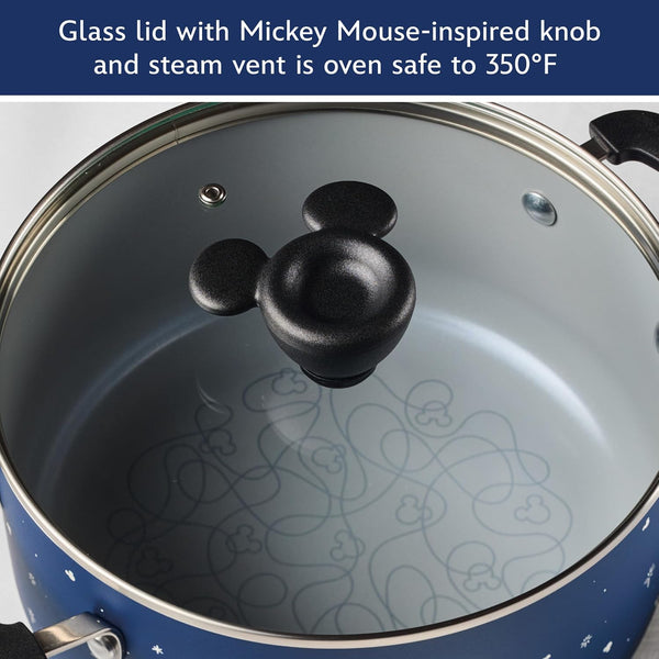 Disney Bon Voyage Ceramic Nonstick Pots and Pans Set with Baking Sheet/Cookie Pan and Disney Home Kitchen Tools, 8 Piece Non Stick Cookware Set - Blue8