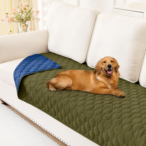Smiry Waterproof Dog Bed Cover, Reversible Pet Blanket for Sofa Couch | Soft Washable Dog Blanket, Leakproof Couch Cover for Dogs Cats & Furniture Protection, 52X82, Grey/Dark Grey117