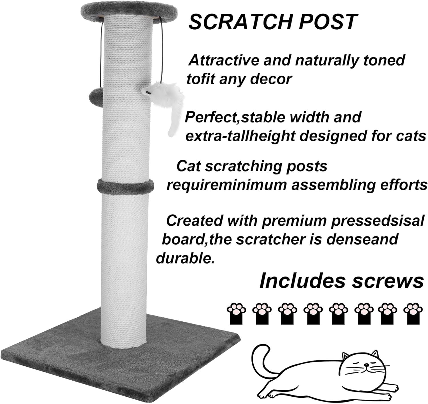 34-inch-tall-cat-scratching-post-for-large-cats-stable-base-gray-heavy-duty-cat-scratcher-extra-tall-thick-post-soft-natural-cotton-rope-hanging-interactive-cat-toys-indoor-cat-furniture