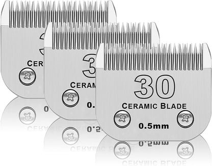 7FC Dog Grooming Ceramic Blades,Compatible with Andis,Oster A5,Wahl KM10 | Size 7FC Detachable Ceramic Blade 1/8-Inch 3.2MM Cut Length,3 Pack25
