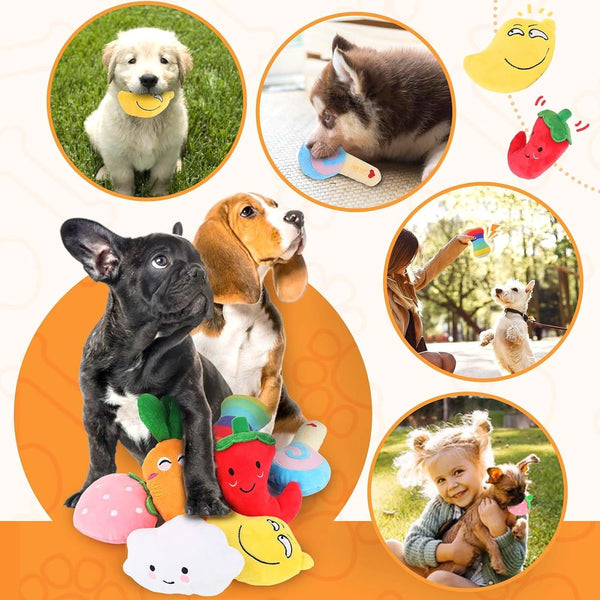 LOYEE Dog Squeaky Toys 8 Pack, Puppy Plush Squeaky Toys for Medium Small Dogs, Cute Pet Toys Stuffed Puppy Chew Toys for Teething, Interactive Toys Set for Puppy Supplies6