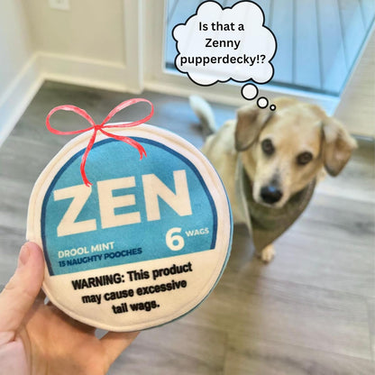 Nestpark Zen Pupper Deckies Parody Dog Toy - Plush Squeaky and Crinkle Funny Dog Toy - Drool Mint5