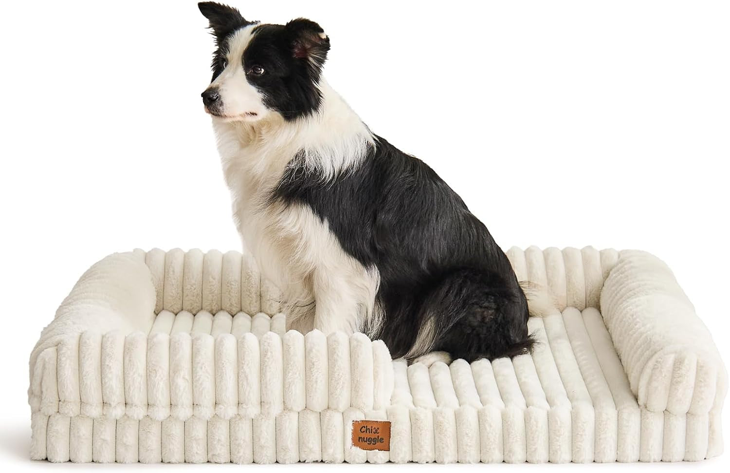 chixnuggle-orthopedic-dog-bed-washable-cover-faux-fur-bolster-pet-couch-waterproof-egg-crate-foam-non-slip-bottom-for-small-medium-dogs-dark-grey-30-24-7-dog-sofa-puppy-bed