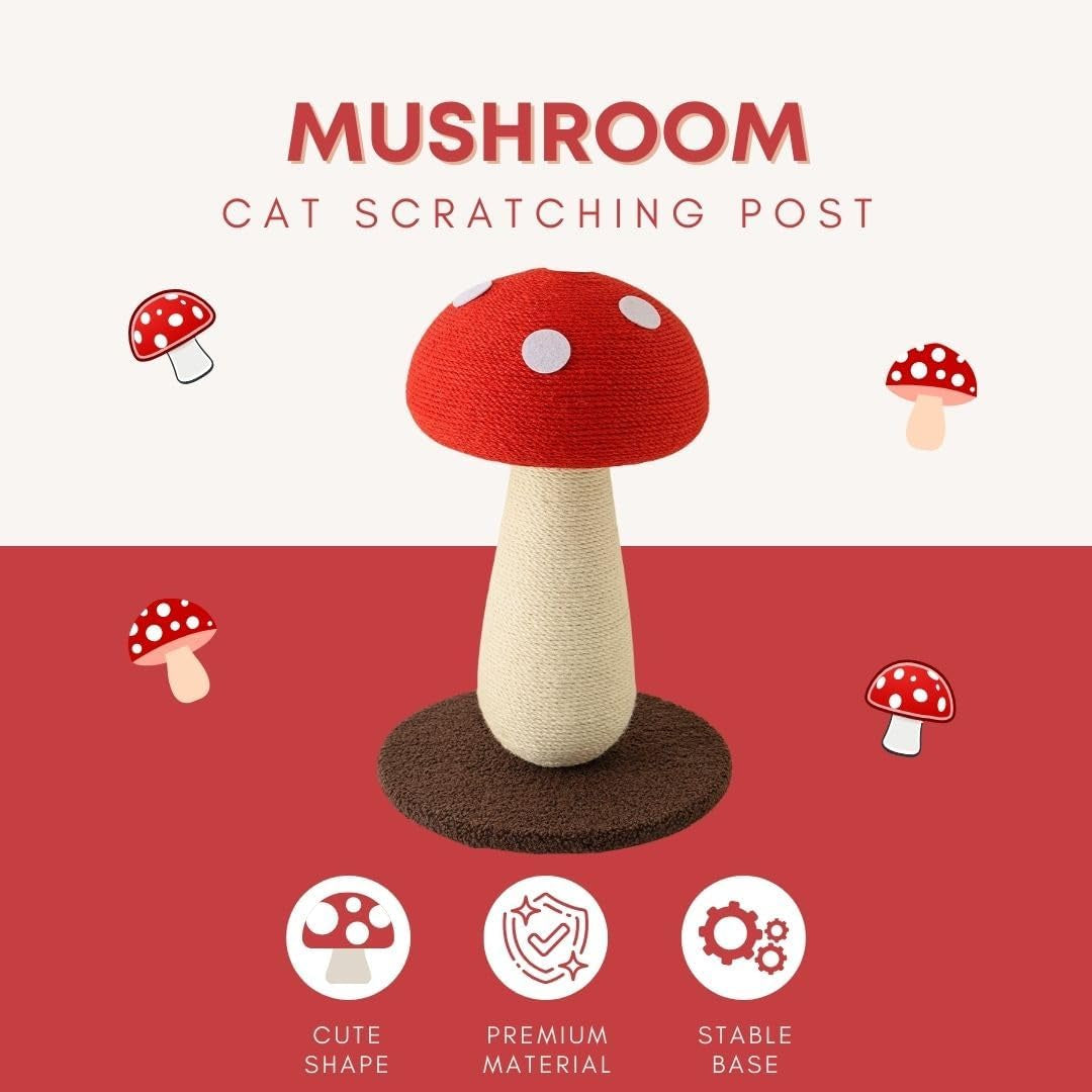mushroom-cat-scratching-post-unique-design-sisal-wrapped-ideal-for-medium-and-small-cat-cat-scratcher-cute-with-100-sisal-covered-scratching-post