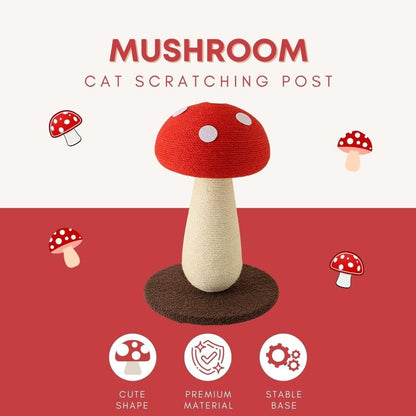 Mushroom Cat Scratching Post - Unique Design, Sisal-Wrapped, Ideal for Medium and Small Cat, Cat Scratcher Cute with 100% Sisal Covered Scratching Post2