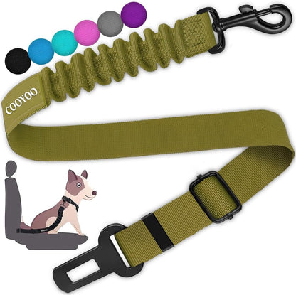 COOYOO Dog Seat Belt, Durability Retractable Dog Car Harness Adjustable Dog Seat Belt for Vehicle Nylon Pet Safety Seat Belts Heavy Duty & Elastic (1 Pack Black)25