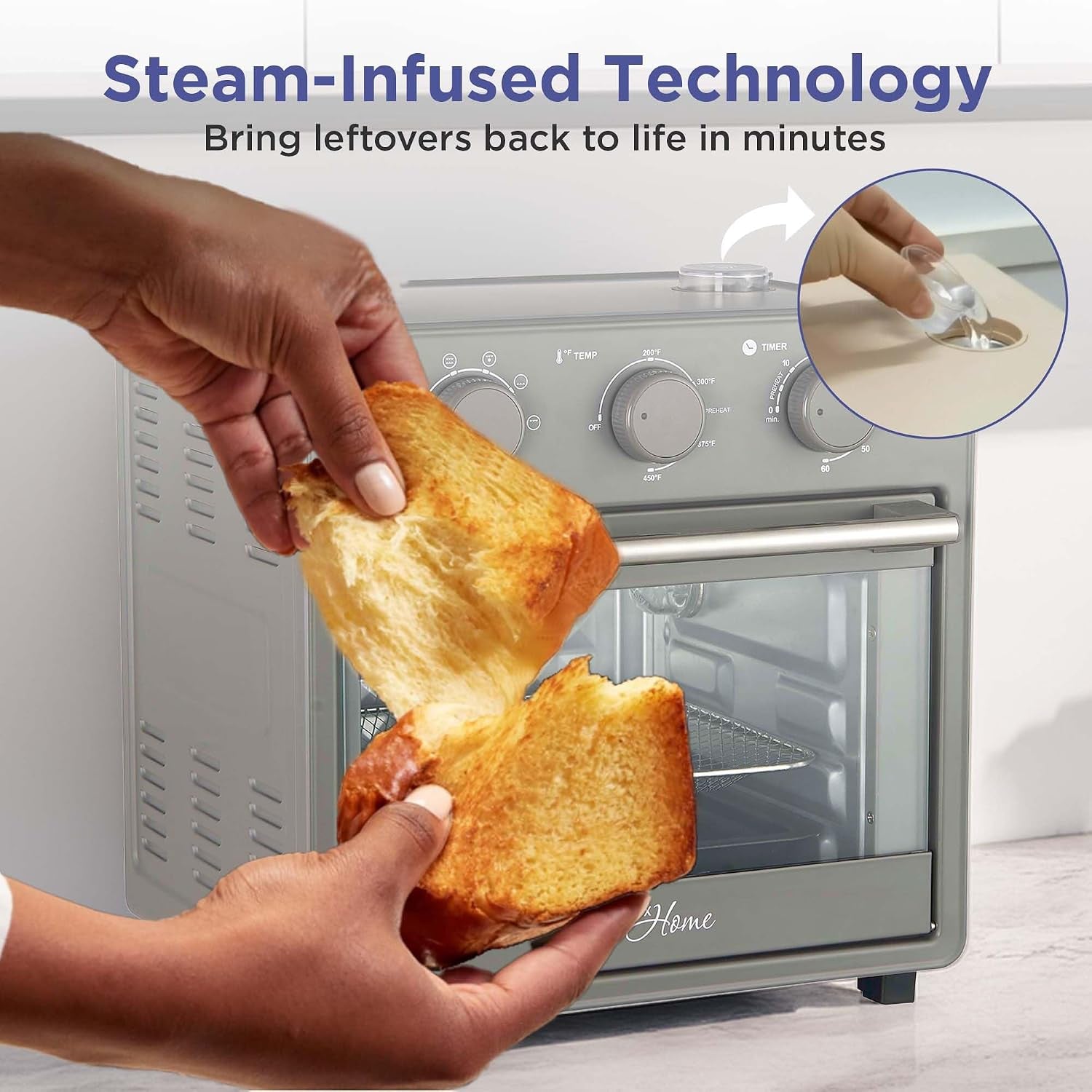 home-16-5-qt-air-fryer-oven-with-steam-infusion-black-convection-countertop-oven-6-cooking-functions-200-450-f-temperature-control-interior-light-fry-basket-baking-tray-included