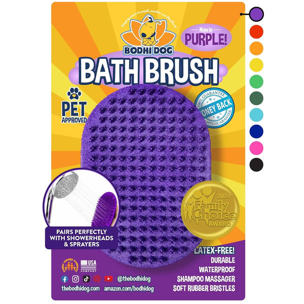 Bodhi Dog Shampoo Brush - Pet Grooming & Bath Supplies for Dogs and Cats - Bath Brush for Long & Short Hair - Premium Scrubber for Shower, Showerhead, Sprayer & Bathing (One Pack, Blue)18