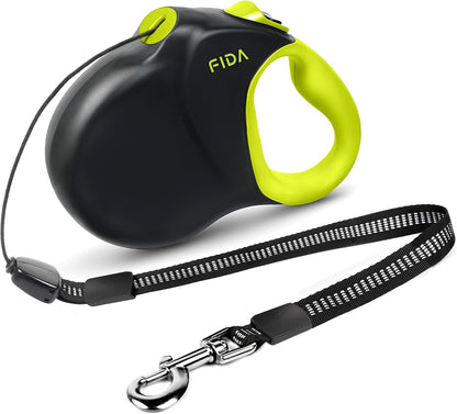 Fida Upgraded Retractable Dog Leash 30Ft, Heavy Duty Pet Walking Leash for Medium/Large Breed up to 110 Lbs, 360° Tangle-Free Long Retract Dog Lead, Soft Grip, One-Hand Brake, Black10