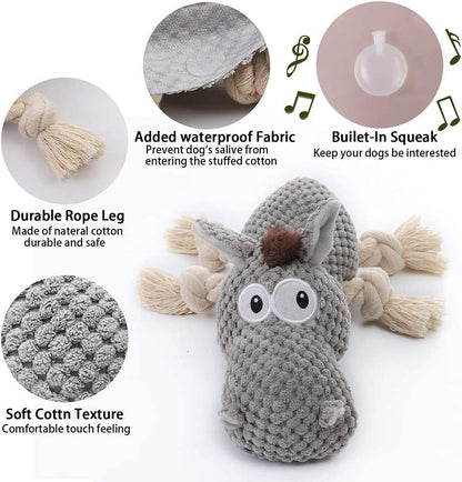 Sedioso Dog Toy, Large Dog Squeaky Toys, Stuffed Animal Dog Plush Toy for Puppy, Small, Middle, Large Dogs (Donkey(Grey))2