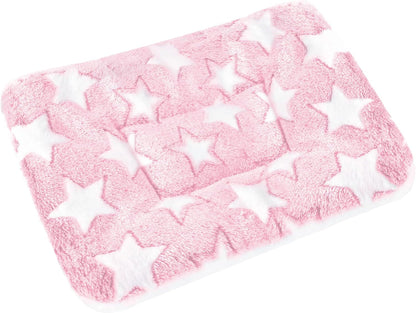Small Animal Bed Mat, Soft & Warm, Suitable for Guinea Pig, Hamster, Rabbit, Rat and Bearded Dragon (X-Large(13.3''X9.4''), Star Grey)16