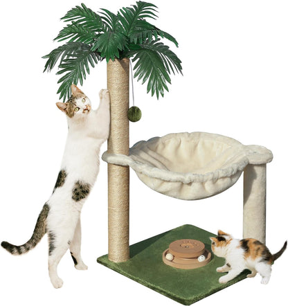 Fantasreen Cat Scratching Post 35'' Tall with Toy Mouse for Indoor Cats, Green11