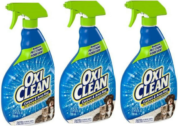 Oxiclean Carpet and Rug Cleaner, Pet Stain and Odor Remover Spray, 24 Fl Oz (Pack of 3)1