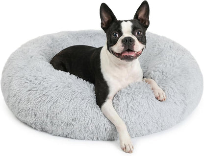 Small Calming Dogs Bed for Small Dogs Anti-Anxiety Machine Washable Fluffy Luxury Anti-Slip Waterproof Mute Base Warming Cozy Soft Pet Puppy round Bed55