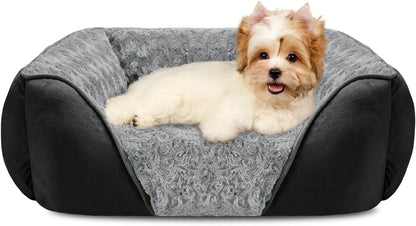 INVENHO Rectangle Washable Orthopedic Dog Bed for Small, Medium and Large Dogs, Soft Calming, Sleeping Puppy Bed Durable Pet Cuddler with Anti-Slip Bottom, S (20"X19"X6")43