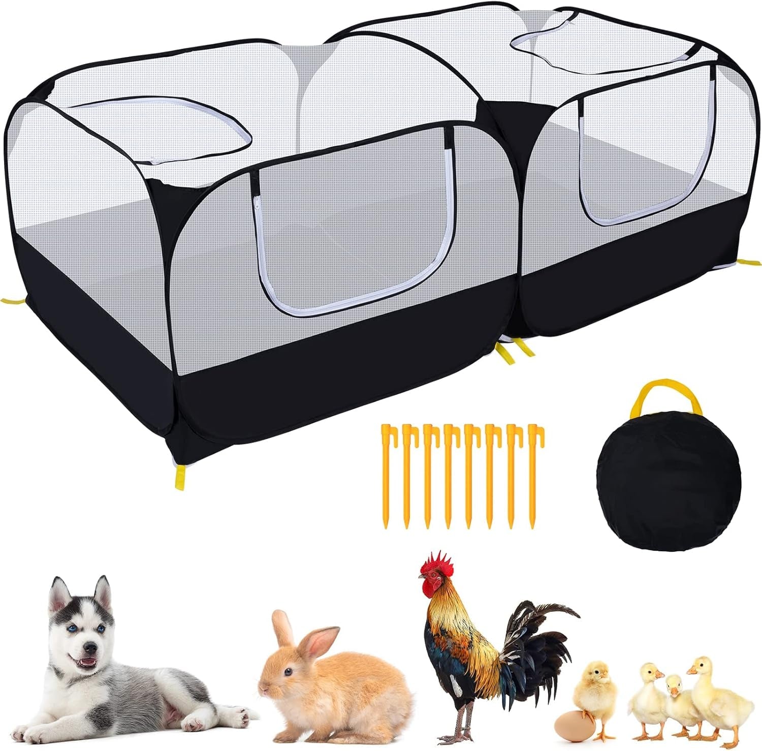small-animals-playpen-pet-cage-tent-large-chicken-run-coop-with-detachable-bottom-breathable-transparent-mesh-walls-foldable-pet-enclosure-for-puppy-kitten-rabbits-indoor-outdoor-playpen