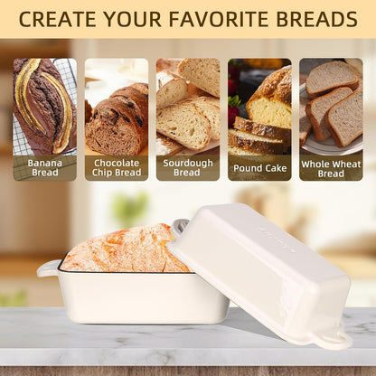 9X5 Enameled Cast Iron Loaf Pan with Lid - 2 in 1 Bread Pan for Baking Homemade Sourdough7
