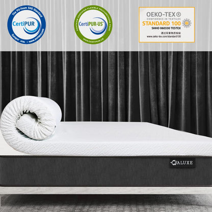 3 Inch Gel Memory Foam Mattress Topper Twin XL Size High Density Cooling Pad Pressure Relief Bed Topper (With Removable & Washable Bamboo Cover)2