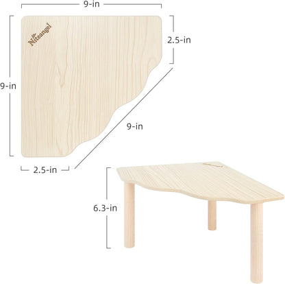 Niteangel Hamster Play Wooden Platform: Triangle - 9" L X 9" W - 6.3" H | Can Maximizes Cage Space & Enriches Pet Environment for Dwarf Syrian Hamsters Gerbils Mice Degus or Other Small Pets2