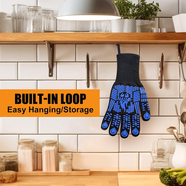 BBQ Gloves, 1472°F Heat Resistant with Silicone Grip Oven Mitts | Non-Slip Grip, for BBQ, Grilling, Oven, Smoker, Cooking and Baking7