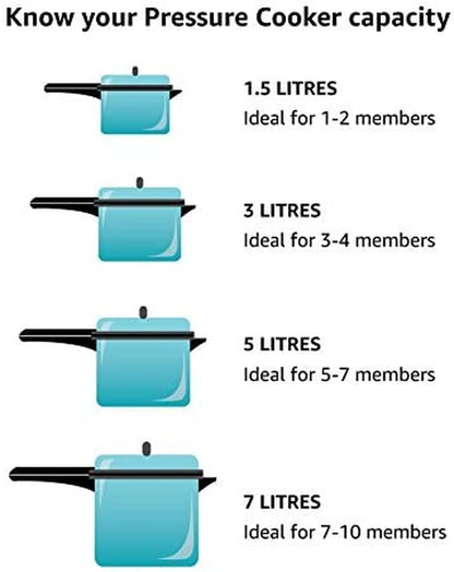 Aluminium 5 Litre Classic Pressure Cooker, Best Inner Lid Cooker, Silver (Cl50)8