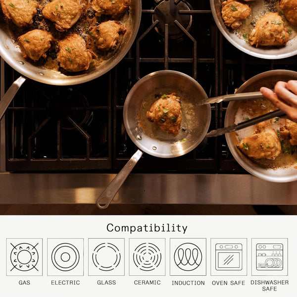 Made in Cookware - 3-Piece (Includes 8",10",12") Stainless Frying Pan Set - 5 Ply Stainless Clad - Professional Cookware - Crafted in Italy - Induction Compatible4