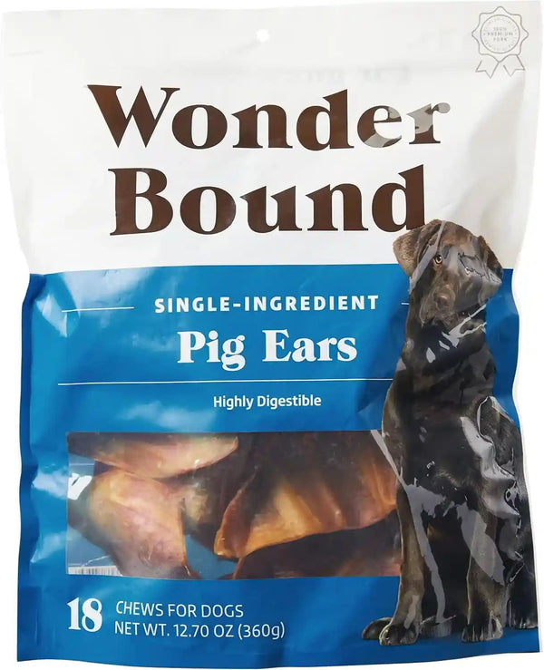Amazon Brand – Wonder Bound Whole Pig Ears Dog Treats, Pork, 6 Ounce, 6 Count (Pack of 1)8