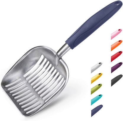 Wepet Cat Litter Scoop, Aluminum Alloy Sifter, Kitty Metal Scooper, Deep Shovel, Long Handle, Poop Sifting, Kitten Pooper Lifter, Durable, Heavy Duty, for Litter Box25