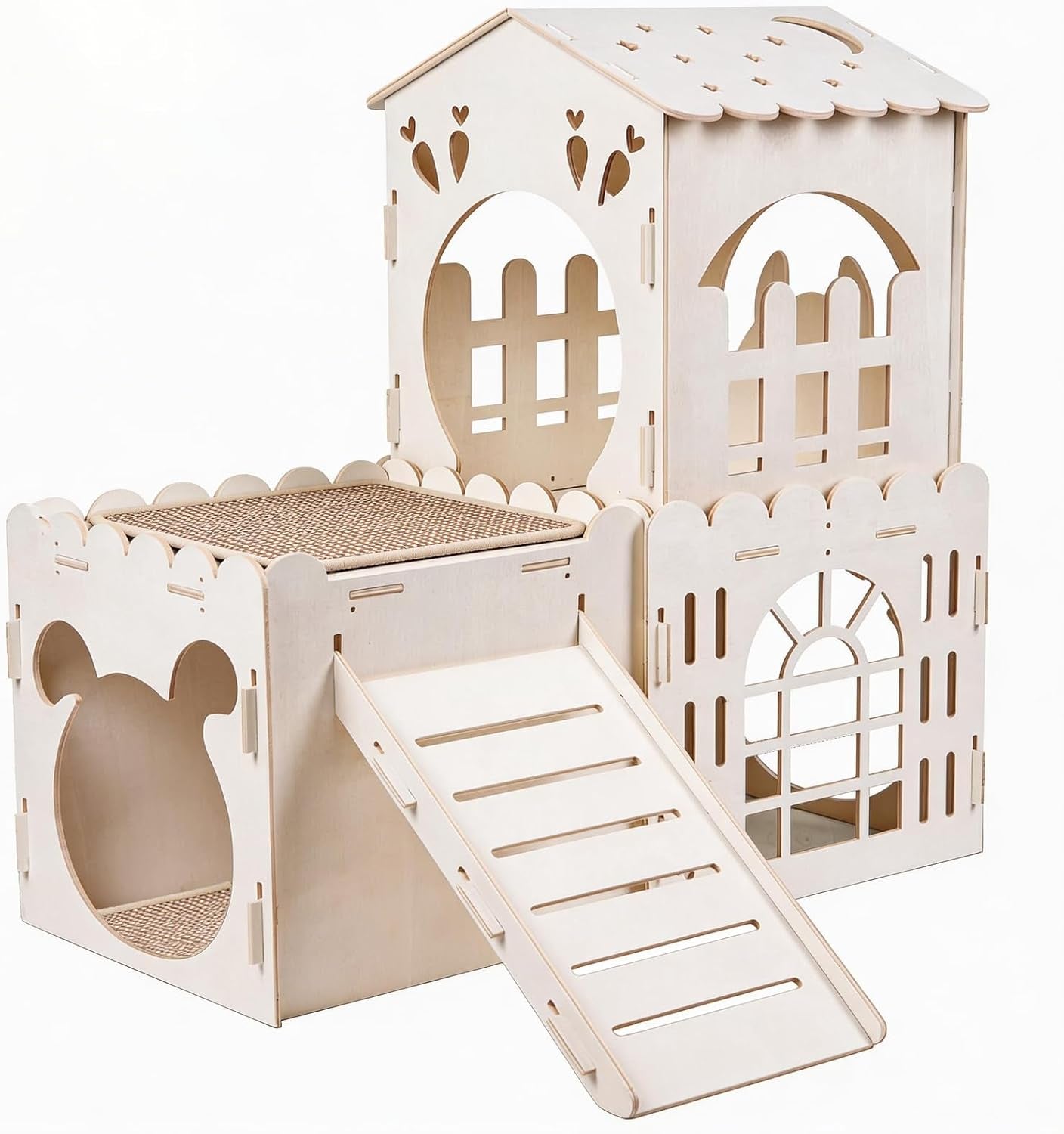 large-rabbit-house-wooden-bunny-castle-with-3-houses-indoor-rabbit-guinea-pig-cage-multistory-climbing-tower-sturdy-wooden-castle-small-animal-hideaway-tunnel