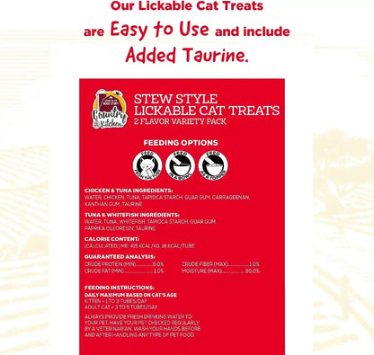 Country Kitchen Stew Style Lickable Cat Treats, 2 Flavor Variety Pack, Includes Tuna & Whitefish and Chicken & Tuna Made with Real Meat, 5 Oz. Tubes, 12 Count6