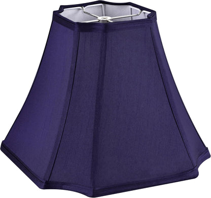 Square Lamp Shade for Table Lamps,6.5"X13.2"X10.6" Blue Lamphade Bell | 0.41" Spider,Blue,Natural Faux Silk,Medium Deco Lamp Shade Replacement for Small Floor Lamps Living Room,Fold Easy Assembly1