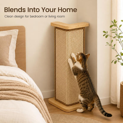 Couch Corner Cat Scratcher, 25.6'' Corner Cat Scratching Post for Sofa, Replaceable Sisal Scratching Pad for Wall Furniture Protector5