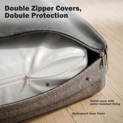 Pawfect Orthopedic Dog Bed for Small, Medium & Large Dogs, Memory Foam Pet Bed with 3 Waterproof Covers, Washable Removable Velvet Cover, Supportive Bolsters, Non-Slip Base (Medium: 32.5"X24.5"X7.5")4