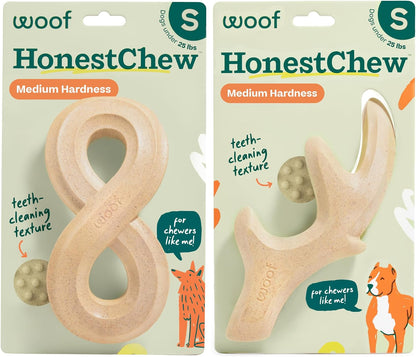 WOOF Honestchew Antler Dog Chew Toy for Dogs 25-60 Lbs | Includes Antler & Infinity, Plant-Based Materials, Splinter-Resistant, Durable Chews, Supports Dental Care, Gift-Ready Set14