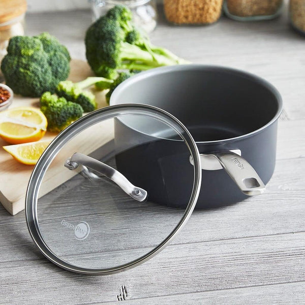 Chatham Hard Anodized Healthy Ceramic Nonstick, 3QT Saucepan Pot with Lid, Pfas-Free, Dishwasher Safe, Oven Safe, Gray3