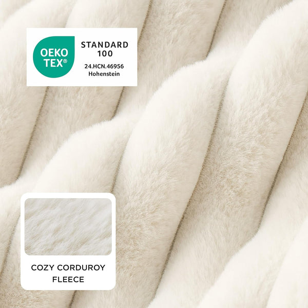 Bedsure Comfyfleece™ Cute Dog Bed for Small Medium Dogs Washable,25In Cream | Furry Puppy Beds,Square Rectangle Orthopedic Corduroy Aesthetic Pet Beds,Removable Zipper Cover,Non-Slip Bottom,Up to 15 Lbs2
