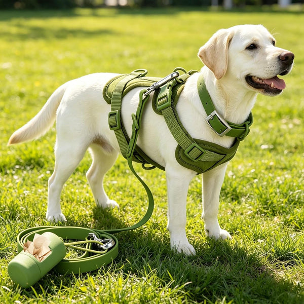 4-In-1 No Pull Dog Harness Set with Collar, Leash, Poop Bag, Adjustable, S6